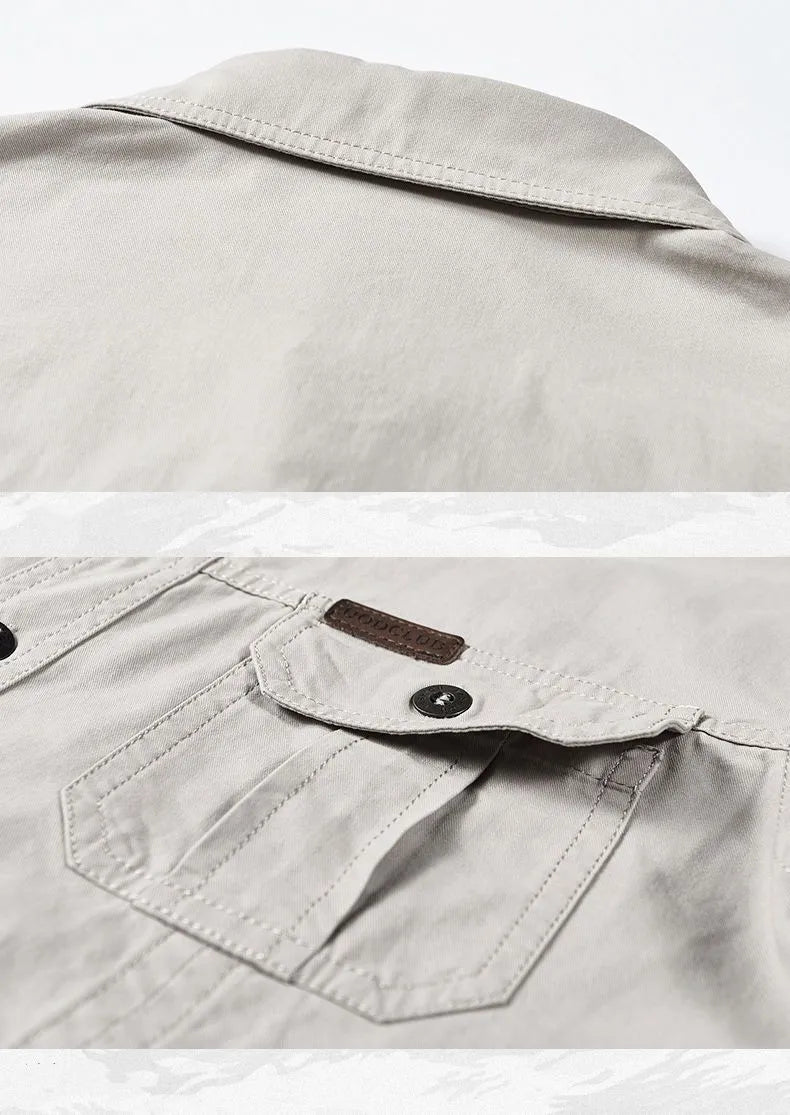 Spring Long Sleeve Cotton Shirt Men's Autumn Army Tactical Shirts Camisetas Hombre Chemise Homme Plus Size 6XL