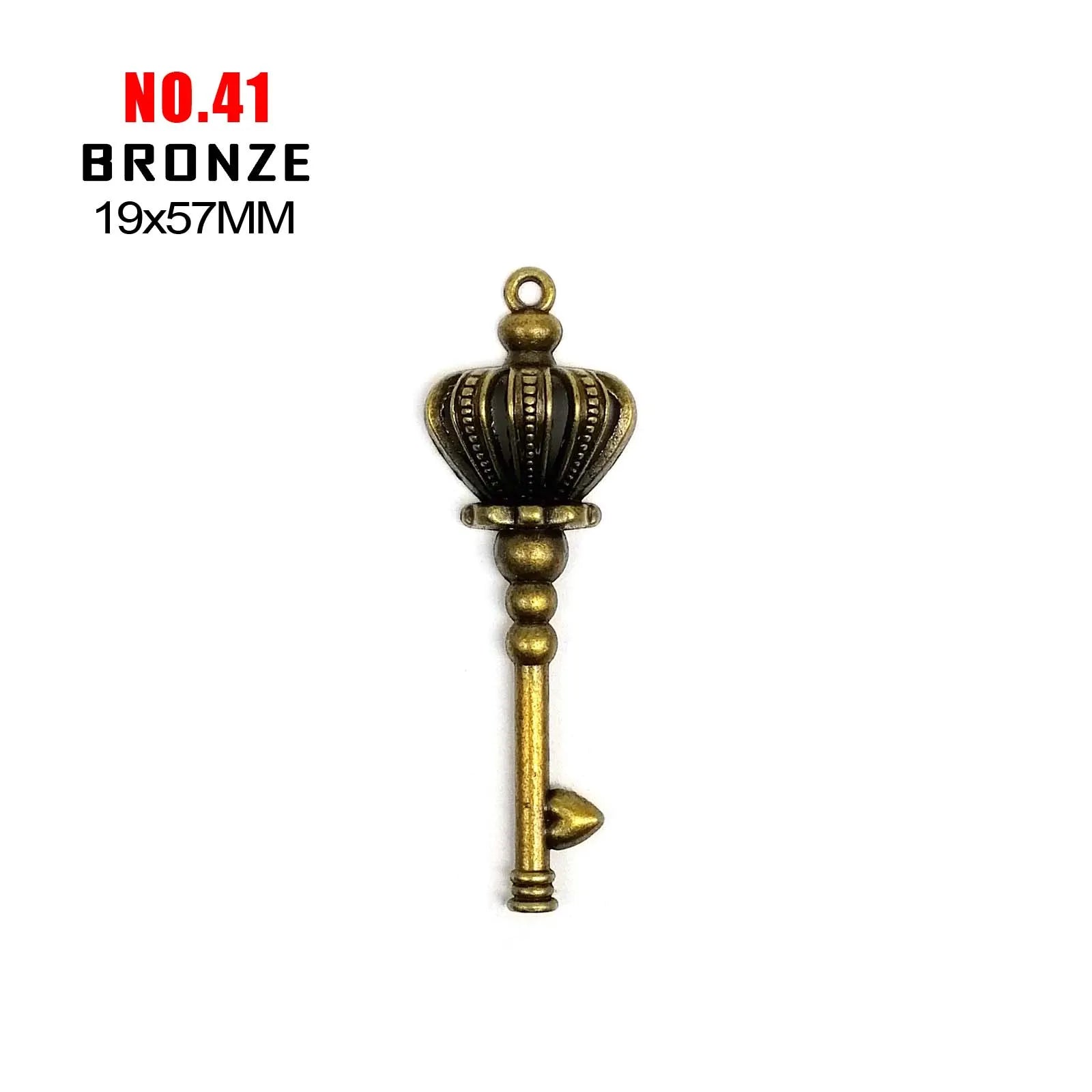 10pcs Old Looking Old-fashioned Decorative Vintage Key Steampunk Charms Pendant Jewelry Making Antique Brass Bronze Silver
