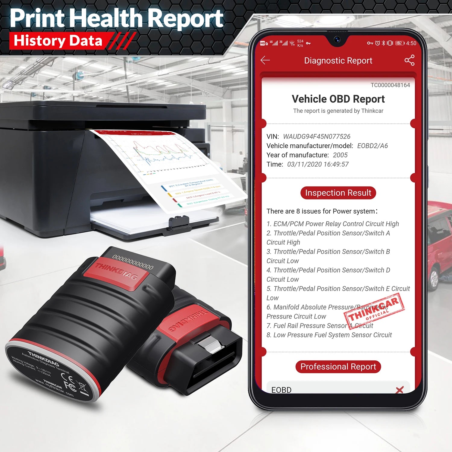 2026 THINKCAR New Thinkdiag ALL System Car Diagnostic Tools ECU Coding Active Test 16 Reset 1 Year Free OBD2 Scanner Code Reader