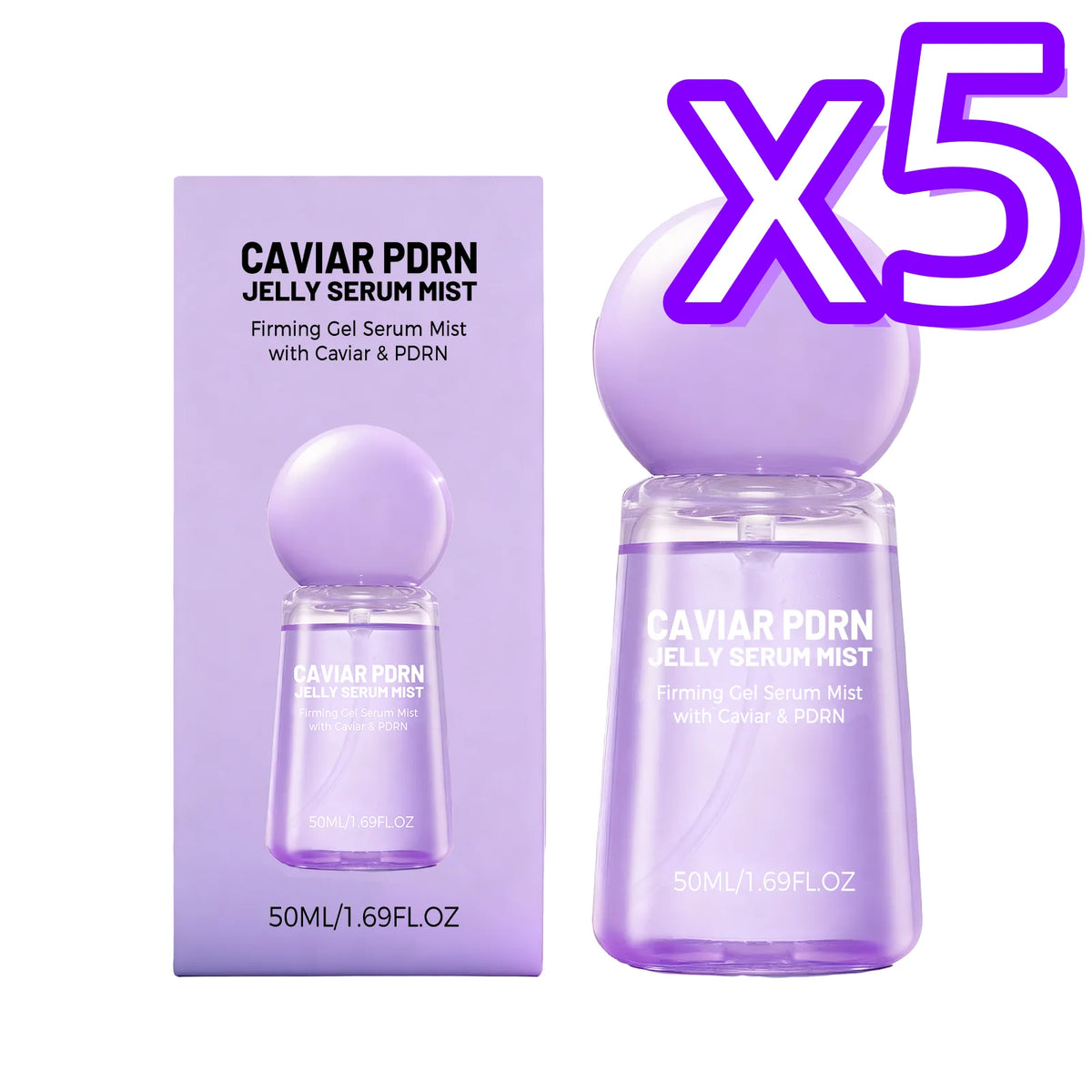 Caviar PDRN Jelly Serum Mist Smooth Dry Lines Nourish Hydrating Skin Brighten Skin Tone Tighten Facial Pores Jelly Essence Spray