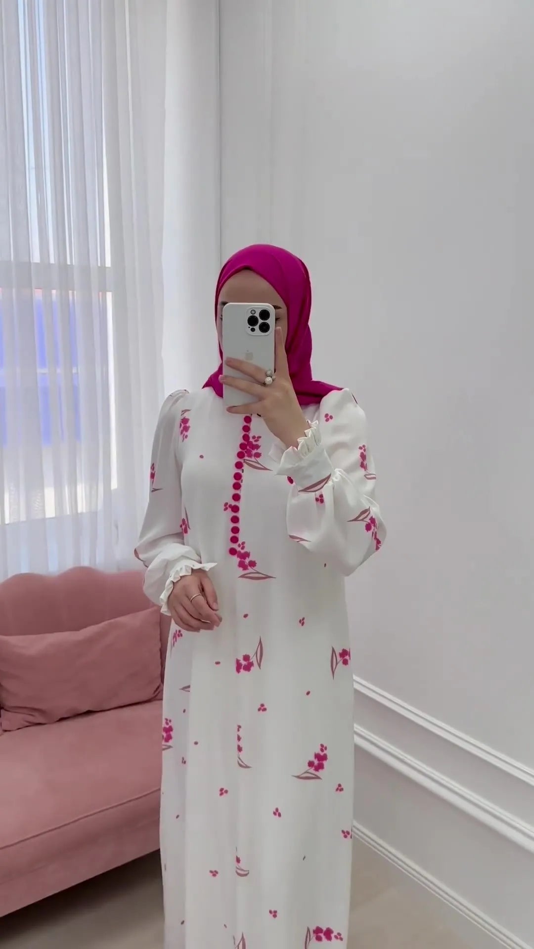 Eid Muslim Party Dress for Women Sweet Print Long Dresses Button Ramadan Morocco Vestidos Largos Dubai Turkey Robe Jalabiya 2024