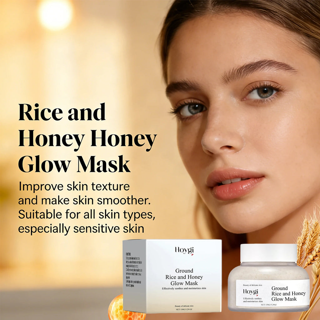 Hoygi Rice Honey Face Mask Pore Minimizing Oil Balancing Repairing Soothing Softening Skin Revitalizing Cleansing Mud Mask 150g