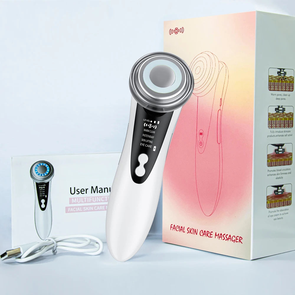 Democe Electric Facial Massage Device Color Clean Face Skin Beauty Machine Warm Cleansing Skin Care Tool Facial Massager