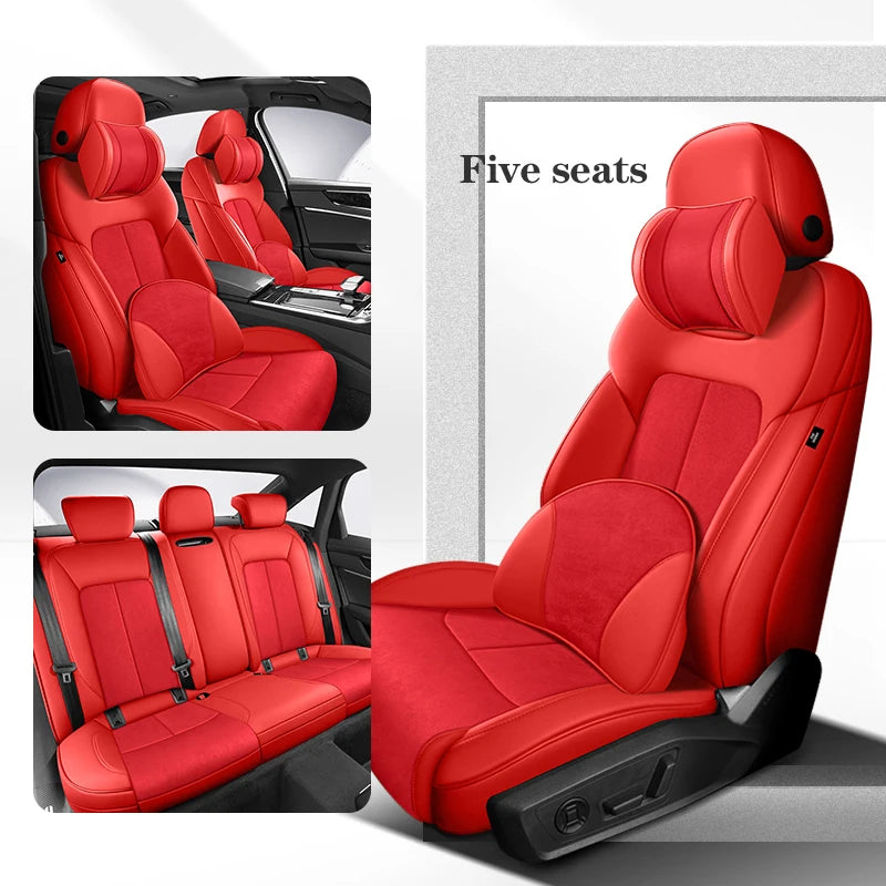 Custom Leather Suede All Inclusive Car Seat Cover for Golf 4 5 7 8 Auto Interior Protector Accessories