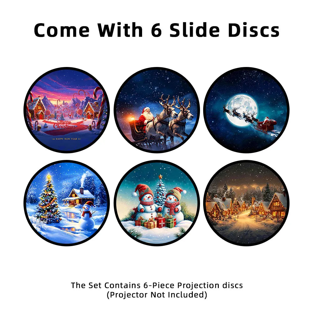 Christmas Galaxy Projector Film Disc Set 6Pcs HD Projection Slides Replacement Discs for Star Projector Galaxy Projector Exclude