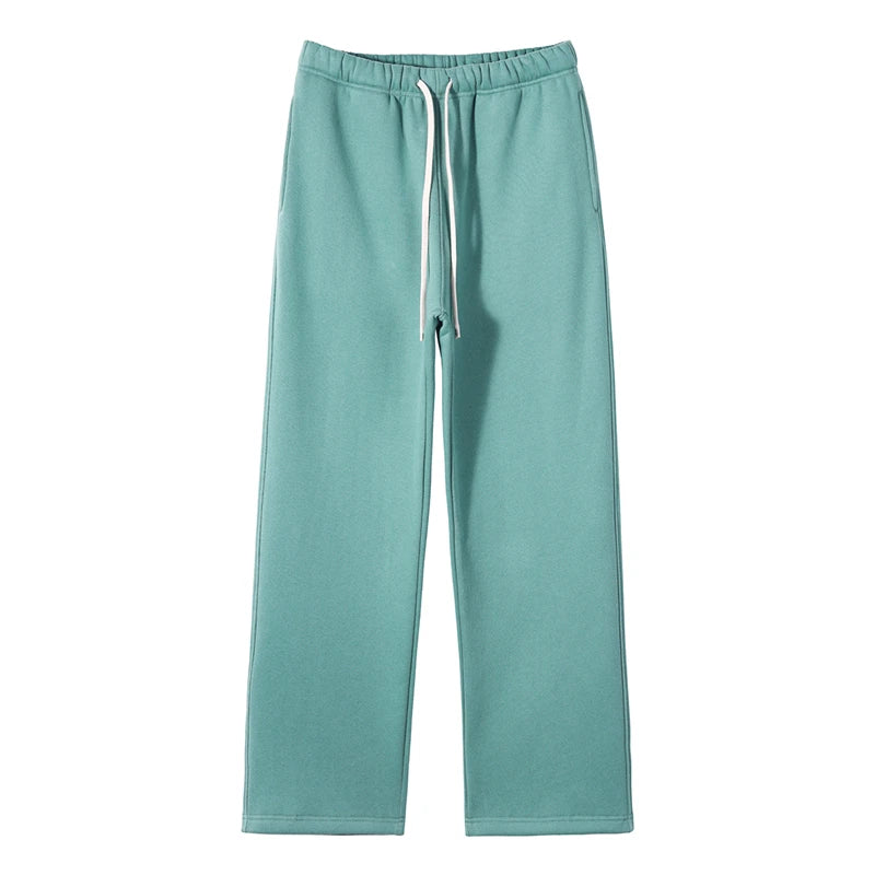 ZODF 2025 Men Casual Winter 350sm Fleece Pants Unisex Loose Soft Comfortable Sport Solid Straight Trousers HY0643