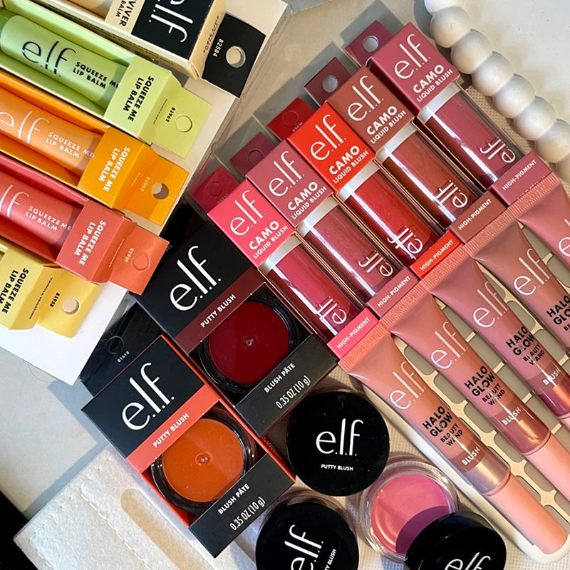 New Elf 8 Colors Liquid Blush Lasting Moisturizing Face Makeup Fruit Lip Gloss Lipstick Set Mango-Watermelon Bubblegum-Cherry