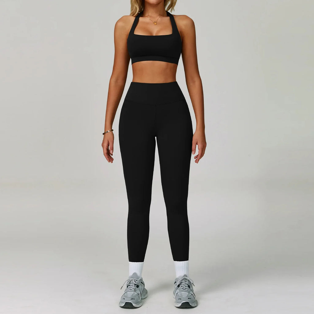 2Pcs Sets Women's Tracksuit Fitness Clothes Yoga Sets Sportswear Workout Bra High Waist Leggings Set Gym Clothing Sports Suits