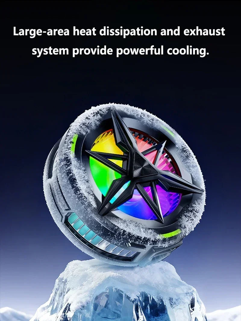 Phone Cooler for Gaming Magnetic Semiconductor Cooling Fan Back-Clip RGB Lights Fast Phone Cooling Fan for IOS Android Phone