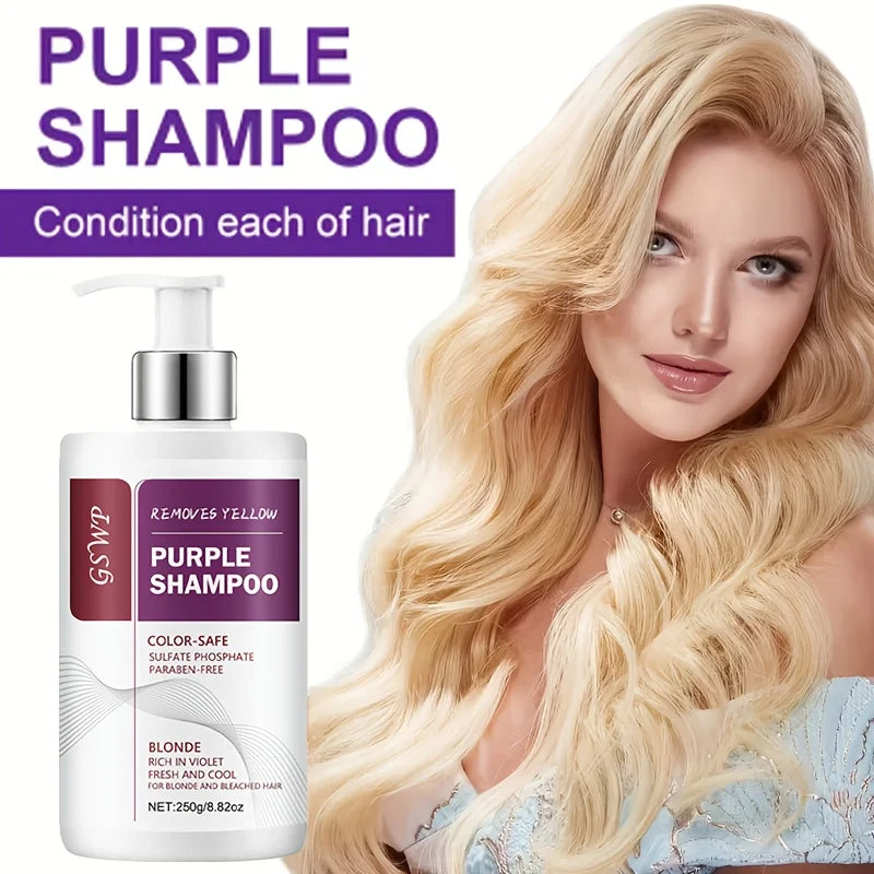 GSWP Yellow-Purple Color-Removing Shampoo, Deeply Cleanses, Moisturizes Hair, Neutralizes Brassy Tones, Protects Dyed Hair. 250g
