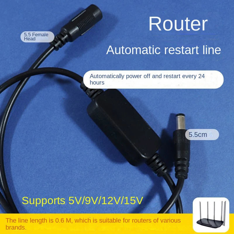 5.5*2.1 Router Timing Restart Controller Fully Automatic Timing Light Cat WiFi Power-Off Intelligent Reset Switch Connecting Wir