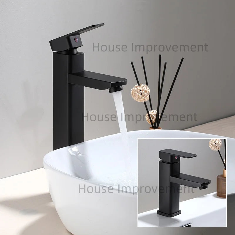 Hot and Cold Bathroom Faucet Water Mixer Tap Single Handel Single Hole Deck Mounted Plastic Washbasin Bathtub Faucet G1/2