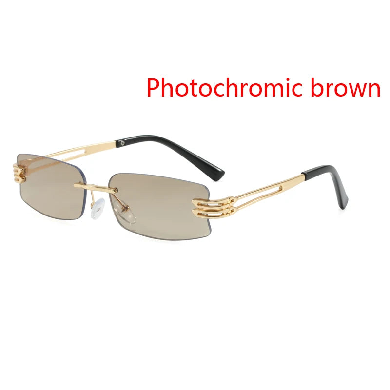 Photochromism Fashion Sunglasses Men Women Outdoor Driving Square Sun Glasses Square Sun Glasses Anti-UV Eyewear