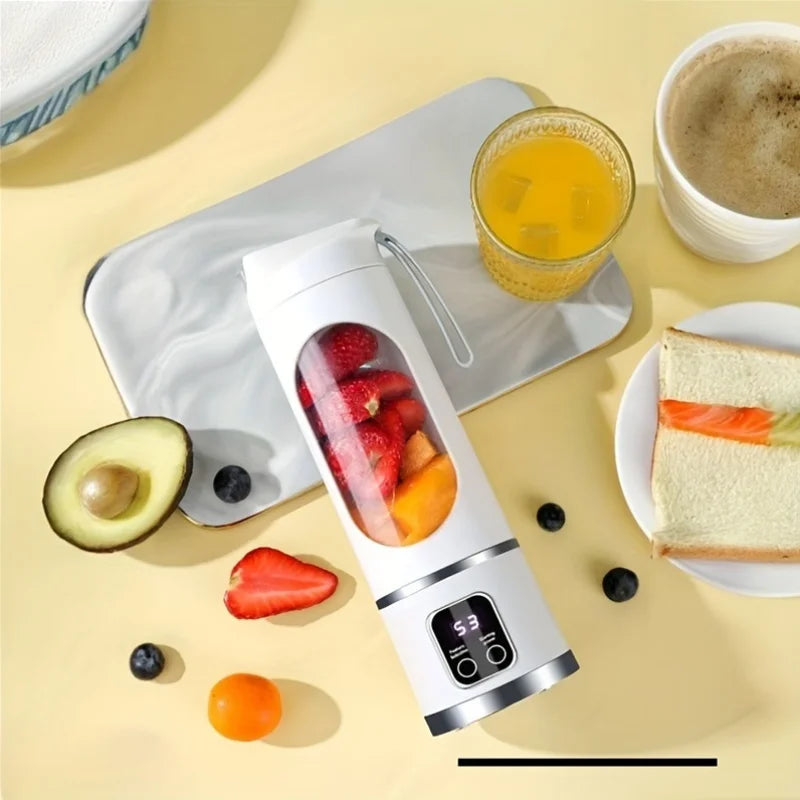 Portable USB Rechargeable Mini Blender & Juicer with Digital Display & 12-Blade System - Suitable for Travel, 3 Modes, USB- Oper