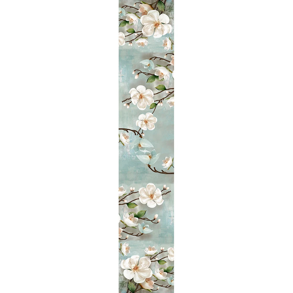 Chic Modern Watercolor Magnolia Linen Table Runner - Artistic Chic Modern Watercolor Magnolia Linen Table Runner - Artistic