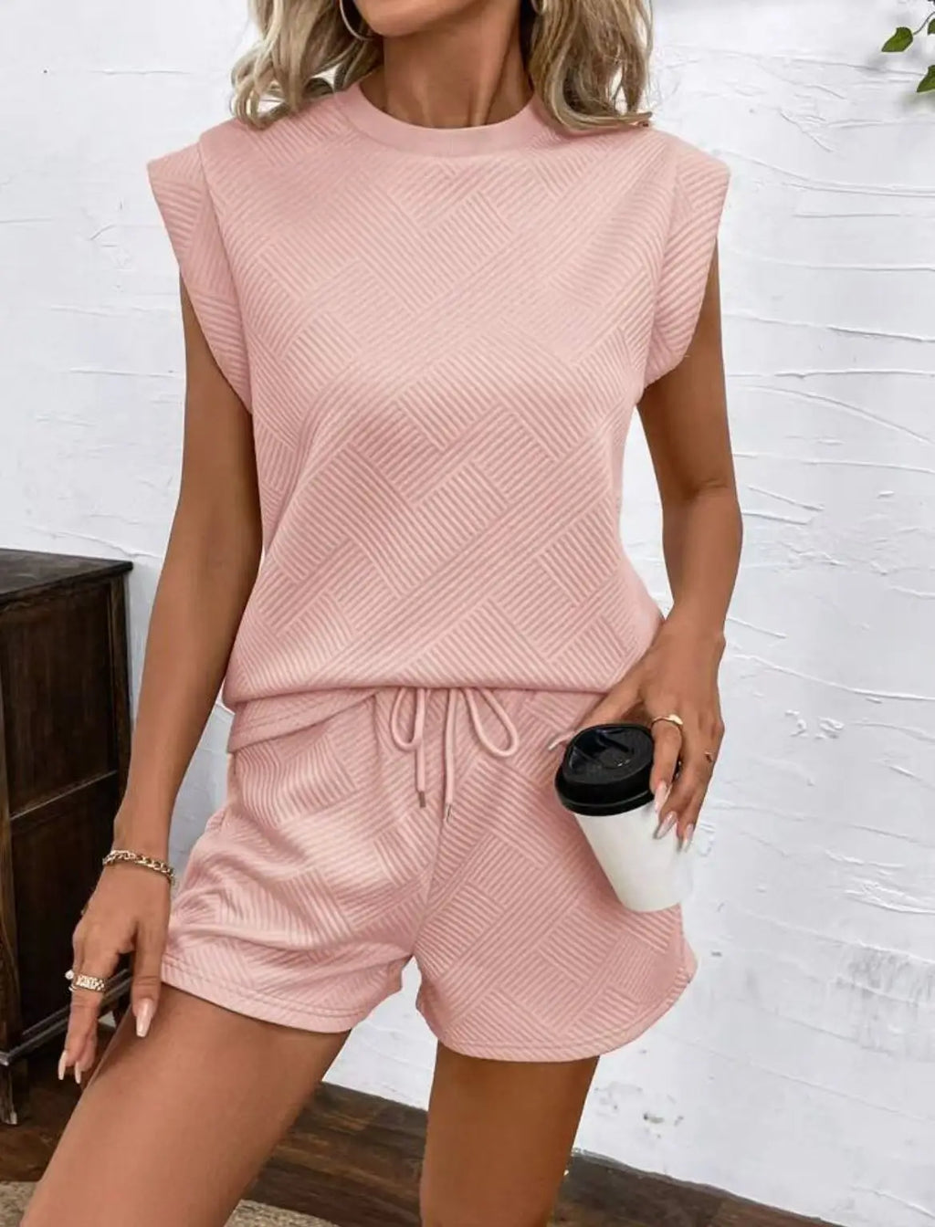 Women Shorts Pant Set Two Piece Sets Round Neck Solid Casual Loose Tops Short Pants Lace Up Elastic Waist Y2k Streetwear 2026