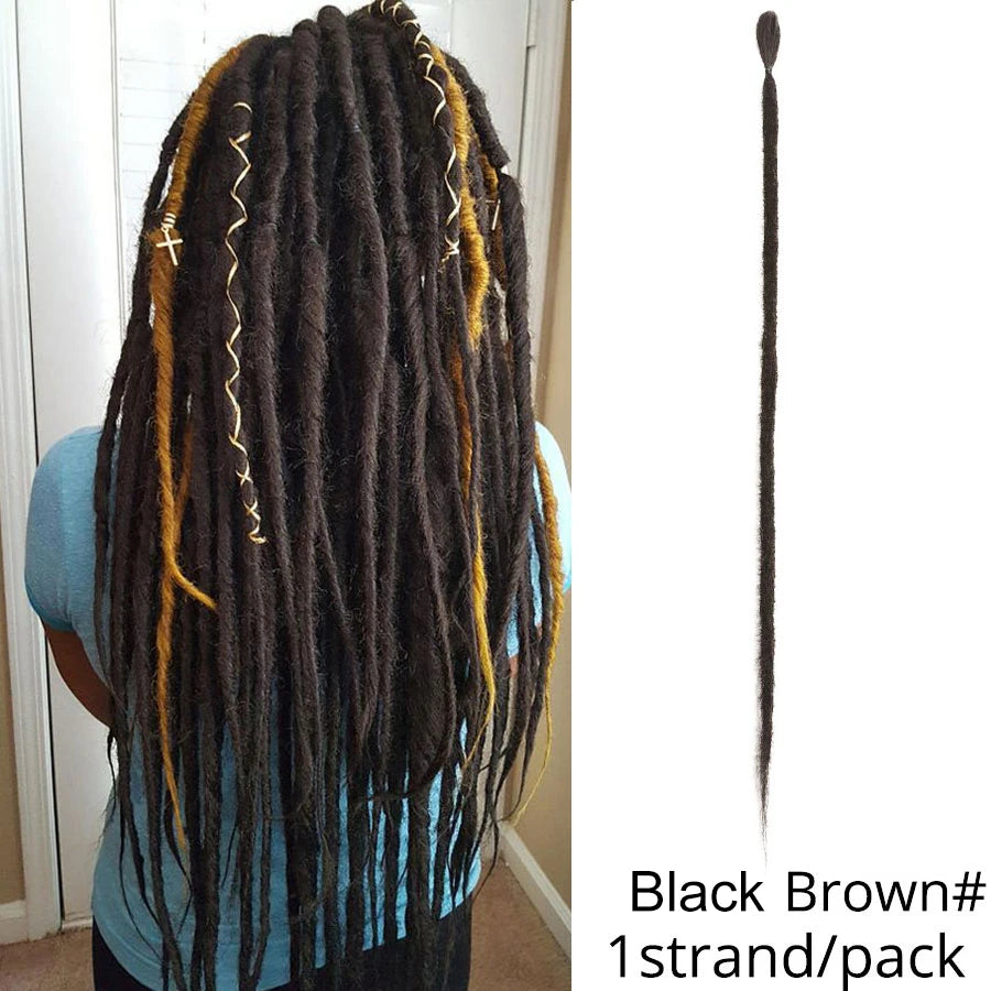 20"36Inch 5Strands Handmade Dreadlocks Extensions Ombre Synthetic Dreads Dreadlocks Twist Braiding Hair Reggae Dreads Braids 