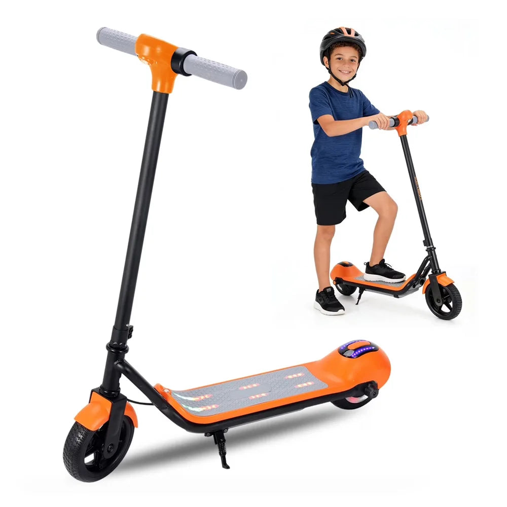 Perfect Birthday Gift! Electric Scooter for Kids Ages 6-12 Music Playing E-Scooter with Deck Lights Safe 150W Motor Fun Ride-on