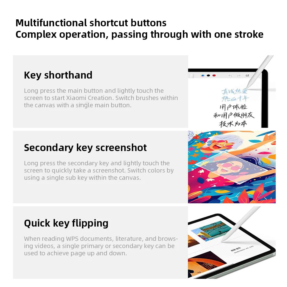 Original Redmi Stylus Pen 240Hz Draw Writing Screenshot Tablet 4096 Level Sense Smart Pencil For Redmi Pad Pro / Redmi Pad 2