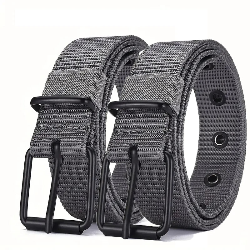 Men's Belt Porous Canvas Pin Buckle Leather Belt Outdoor Sports Belt Women's Trendy Eyelet Belt With Jeans Belt For Men Women