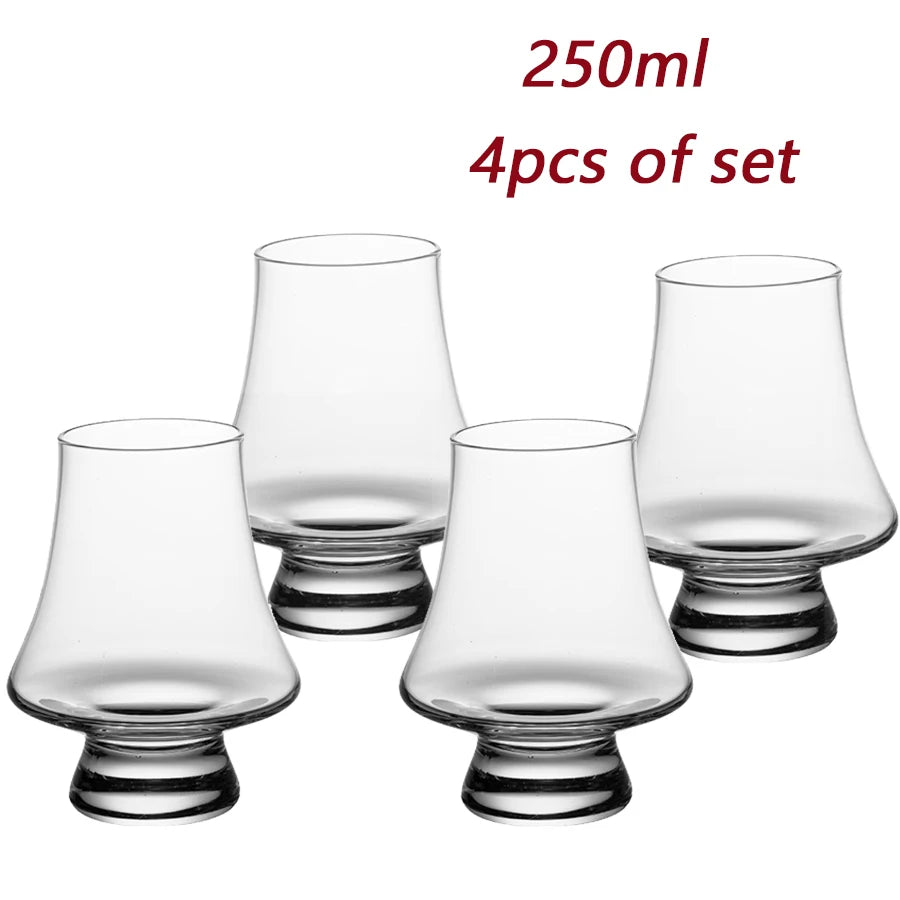 YWDL 2/4/6pcs Glass Whiskey Cup Set of 250ml Clear Lead Free Drinking Glasses Scotch Liquor Barware Beer Spirits Wine Glasse