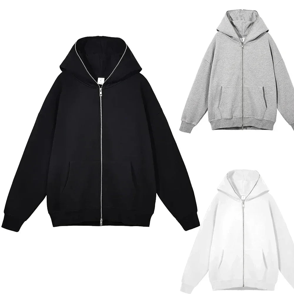 Men's and women's full zip hooded jackets zip hoodies casual cardigans streetwear hip-hop PVDY2K clothing spring fashion