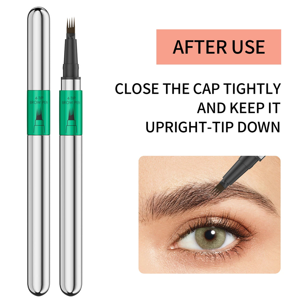 Hellokiss Waterproof Eyebrow Pen, Microblading Eyebrow Pencil With 4 Split Head, Natural Looking Brows Makeup ( 5 Colors)