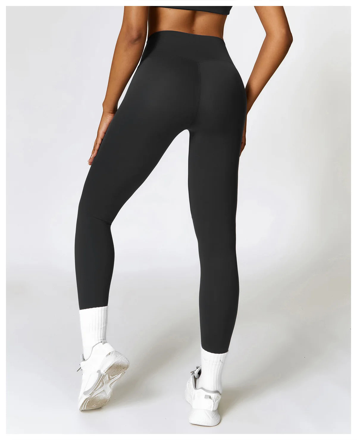 Women's High Waist Yoga Leggings Workout Pants Nylon Spandex Solid Gym Fitness Activewear