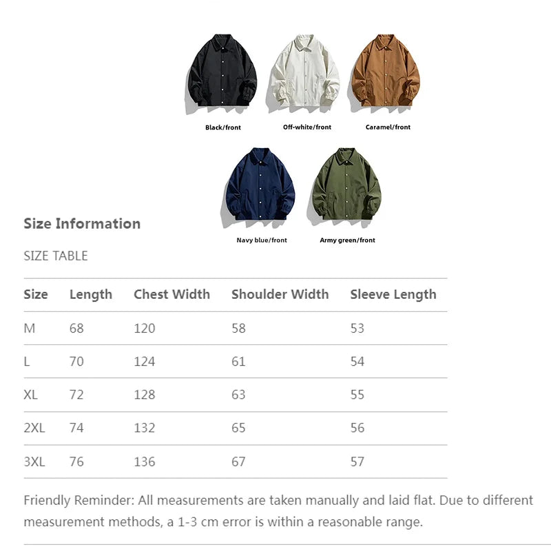 DIY logo Casual Japanese Coach Jacket Men's Spring Autumn New Brand Leisure Work Shirt Sle Open Cardigan Outerwear
