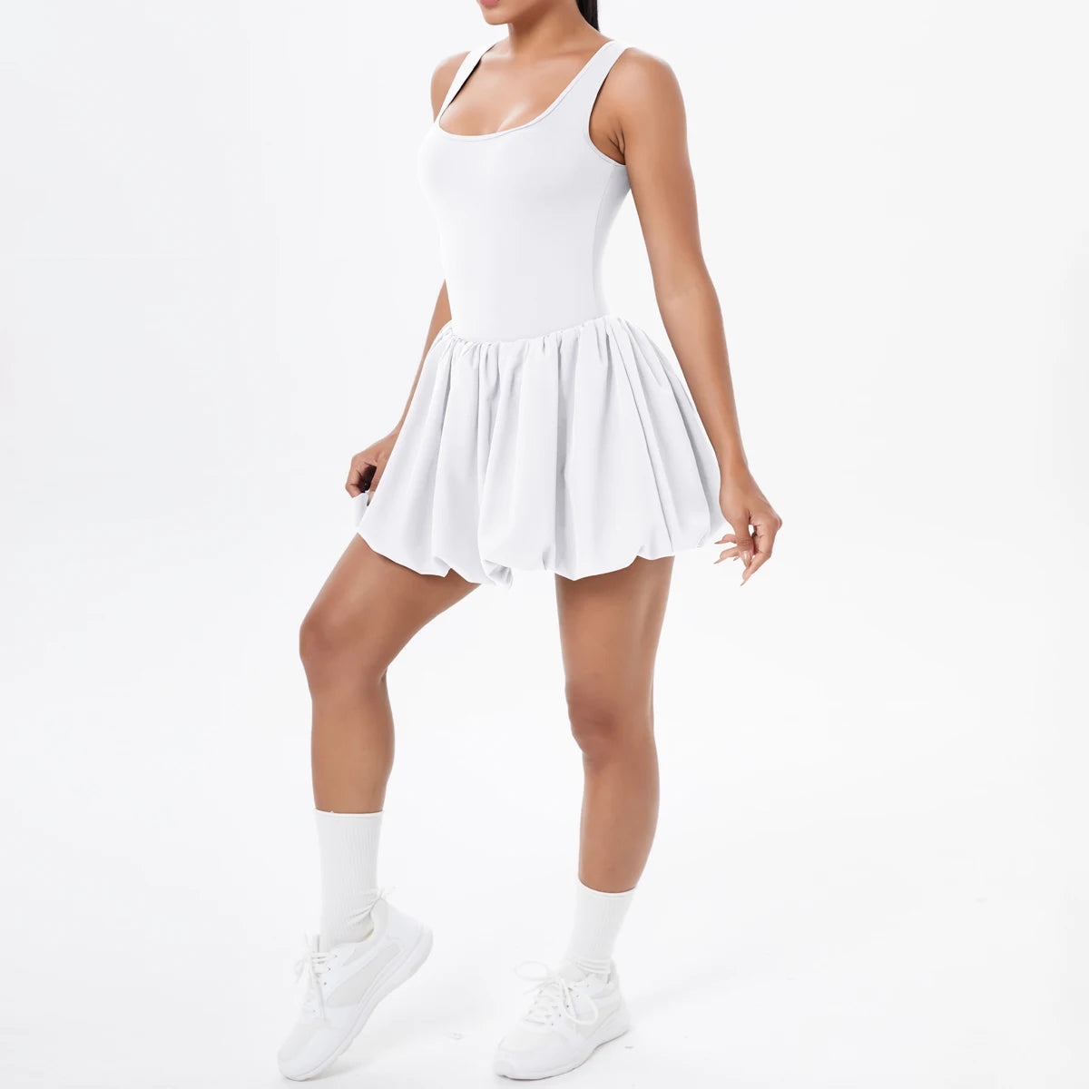 Athletic Yoga Fitness Dress Fitness High Stretch Slim Double Side Non-slip Women's Sports Dresses