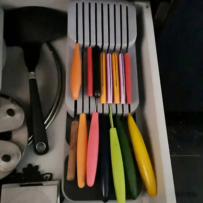 Practical Drawer Knife Storage Box - Kitchen Accessory - Kitchenware Storage Rack - Household Knife Organizer - Convenient