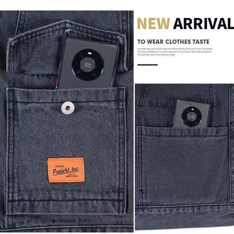 2023 Spring and Autumn New Fashion Trend Solid Color Denim Jacket Men's Casual Loose Comfortable Large Size High Quality Coat