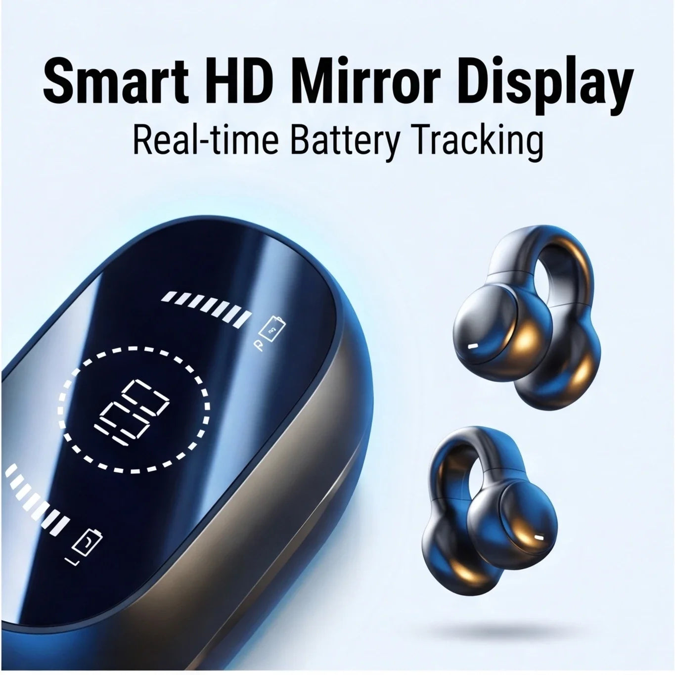 Wireless Bluetooth Earbuds M47 Headset for Phone Headphones Mirror High-definition Digital Display Earphones Sport With Mic Free