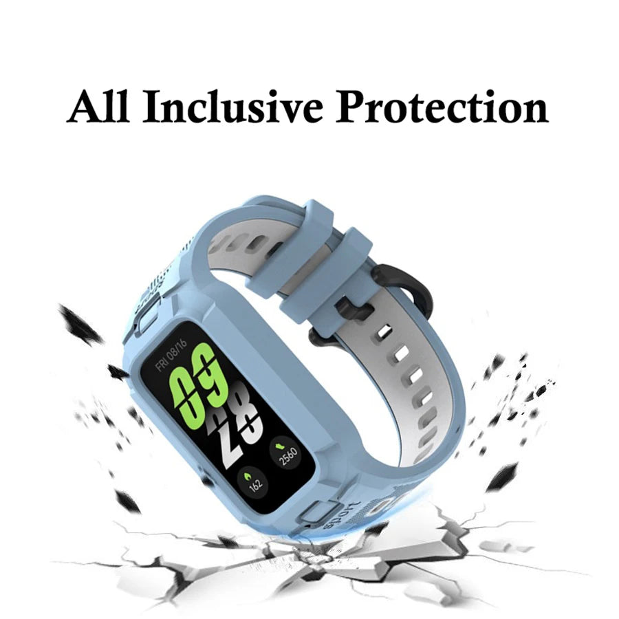 Case+Silicone Strap For Xiaomi Smart Mi Band 9 8 Active Accessories Sports Integrated Bracelet Correa+Cover For Redmi Band 3 2