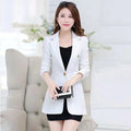 2026 New Spring Autumn Women Blazer Jacket Solid Single Button Mid Long Suit Slim Large Size Ladies Business Office Blazer Coat