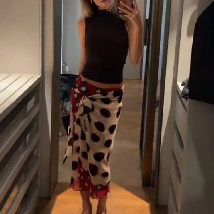 Trendy Slip Dress Animal Print V-neck Sexy  High Slit Fit Maxi Women Dresses Party Stylish Retro Summer Beach Street Outfits Y2k