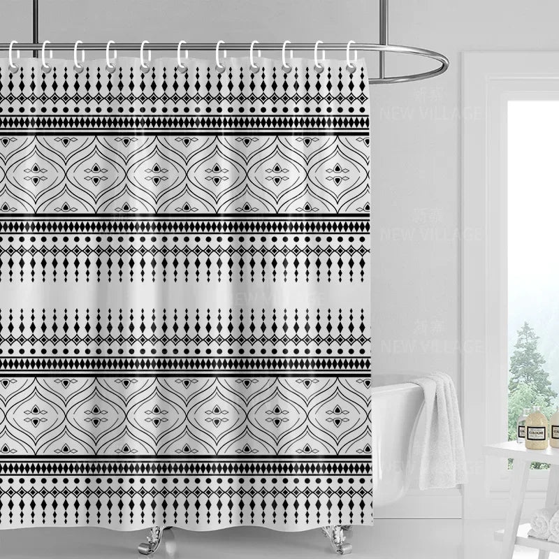 Home decoration shower curtains bathroom waterproof curtain fabric Living Room Modern Nordic Modern geometric pattern simple