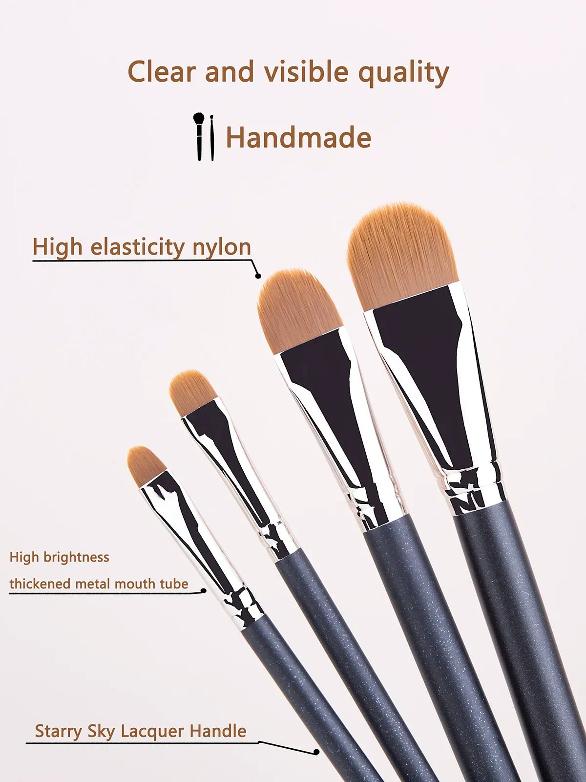 4 Types Sizes Upgraded Ultra-thin Foundation Concealer Makeup Brush Professional Liquid Foundation Cream Concealer Make-up Tool