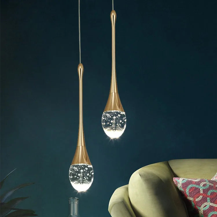 LED Pendant Lights Indoor Lighting Hanging Lamp Water Drop Bubble Crystall Bedroom Dining Room Decoration Pendente iluminação