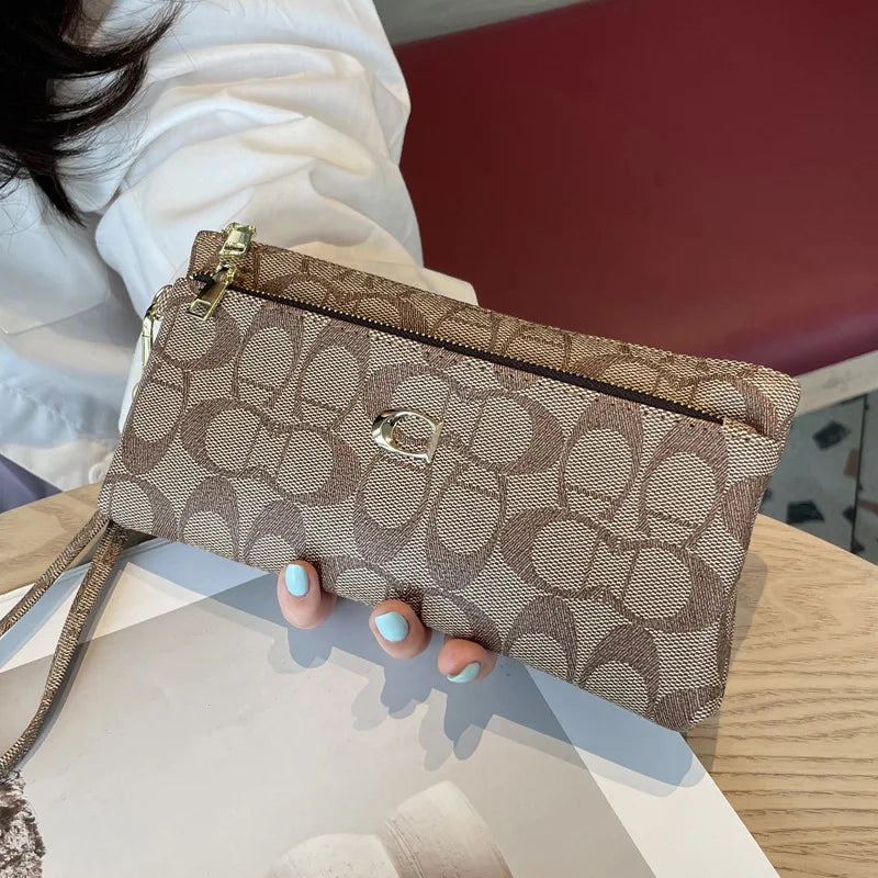 New Zipper Long Wallet For Women & Men, Multi Card Slot Billfold Purse, Wristlet Clutch Card Holder Coin Pocket Money Storage Ha