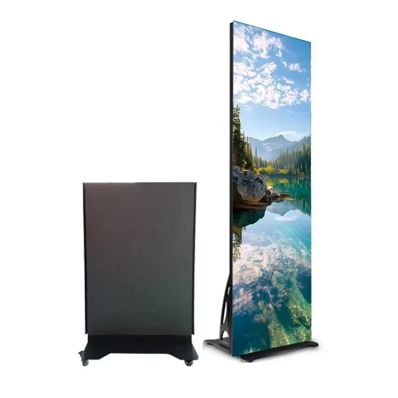 Poster Display Screen Digital Advertising Movable Foldable Floor Standing Video Wall for Shopping Mall & Retail Store