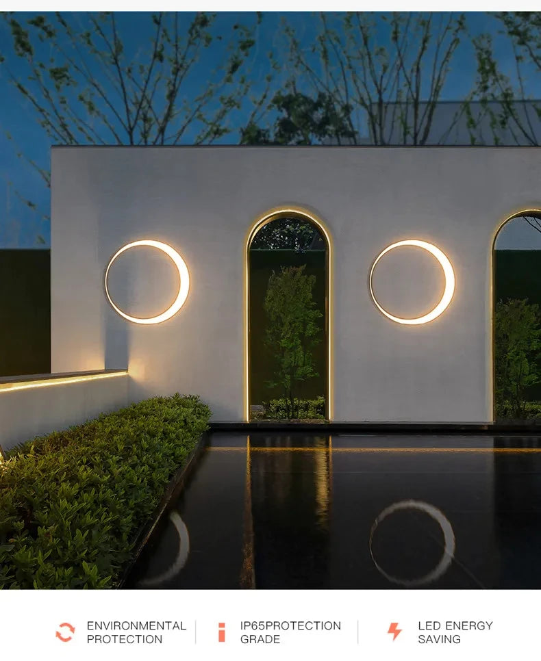 Outdoor Moon Wall Light Modern IP65 Waterproof Porch Garden Wall Lamp Patio Garage Door Antiwa Fixtures Lighting Decoration