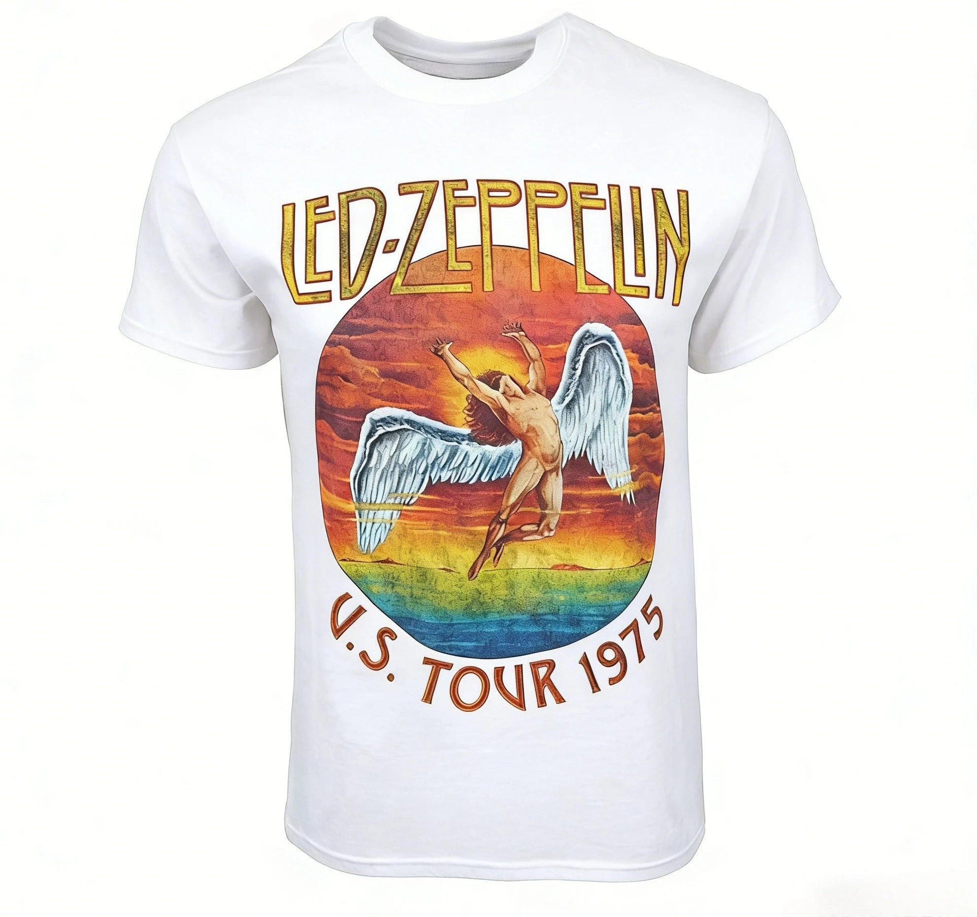 Rock band Led Zeppelin's falling angel 3D printed men's and women's T-shirt shirt street retro Harajuku top during their tour