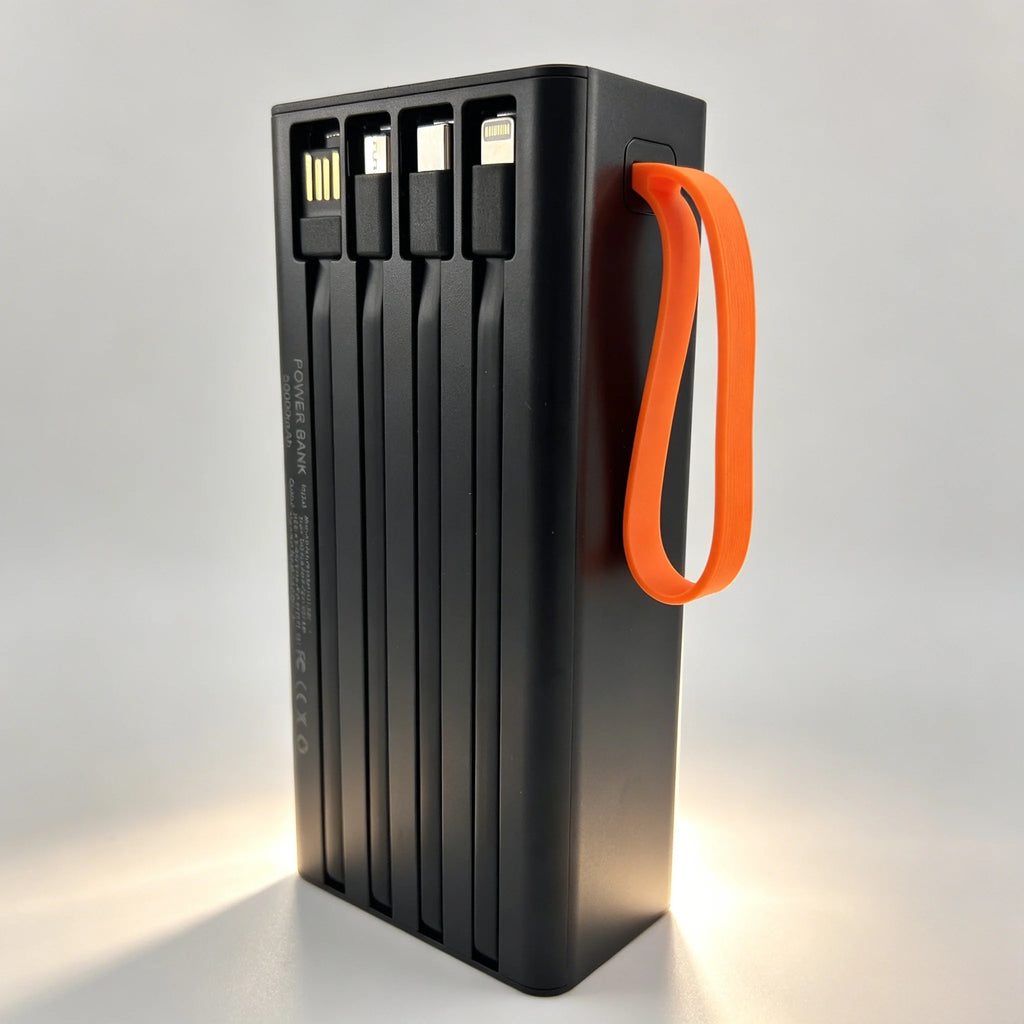 50000mAh Power Bank 120W Fast Charging Portable Charger Built-in Cable External Battery Pack PD USB C LED Display Powerbank