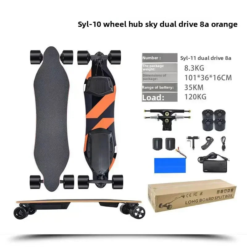 Four-wheeled adult high-speed land stamping board, remote control portable travel off-road intelligent scooter