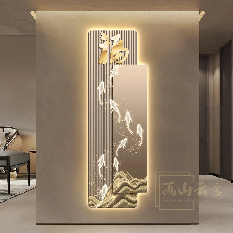 Light Luxury Entrance, Led Lights Decorative Paintings Home Decor Attracting Wealth Reindeer Living Room Corridor Mural Lights