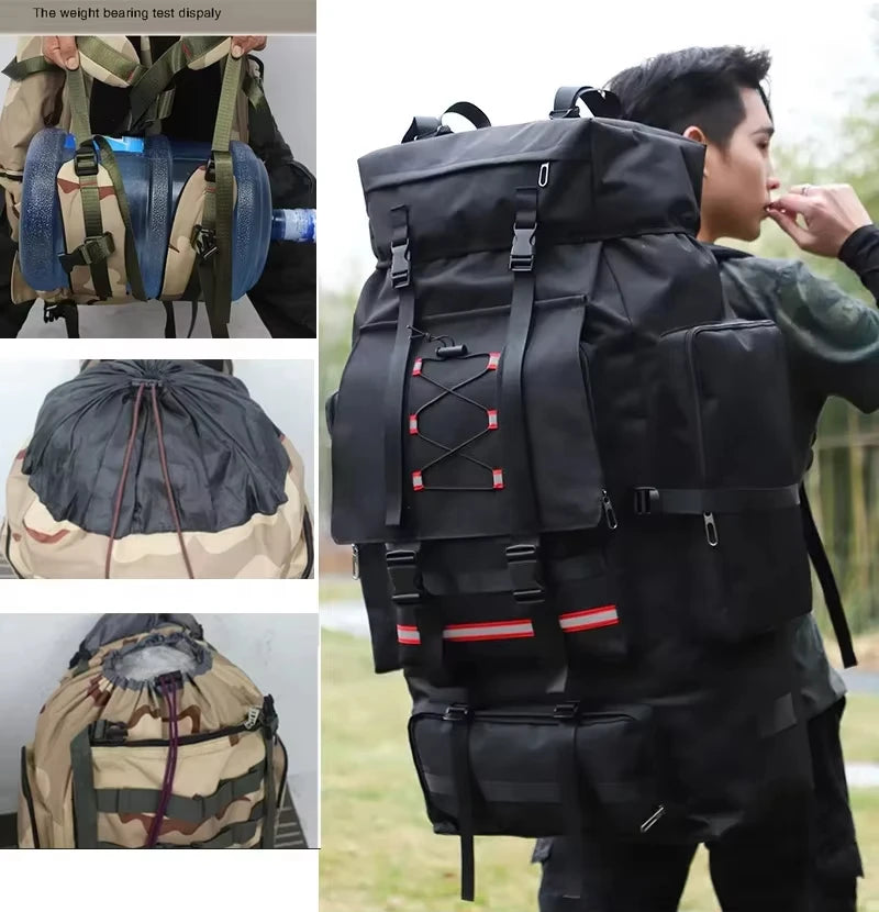 Outdoor Climbing Backpack Large Capacity Outdoor Travel Sports Luggage Bag Hiking Trekking Camping Mountaineering Men Rucksack