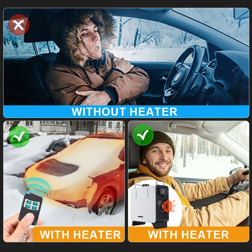 White vertical new 2/8KW Car Heater Diesel Air Heater Be common Bluetooth version 12V/24V/220V  camping for Truck Boat Bus RV