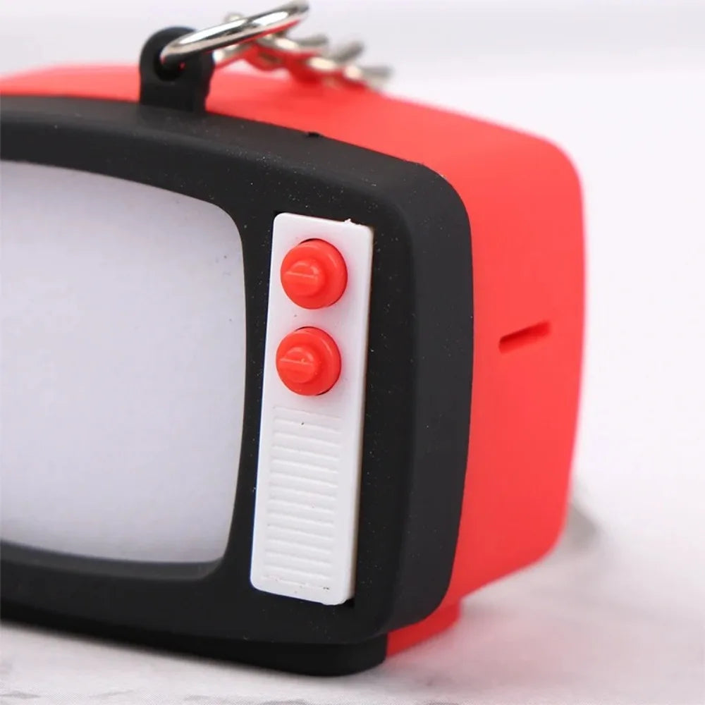 Creative Retro Television Keychain Model  Keychain Pendant Creative Children  Miniature Television Tv Led Keychain Home