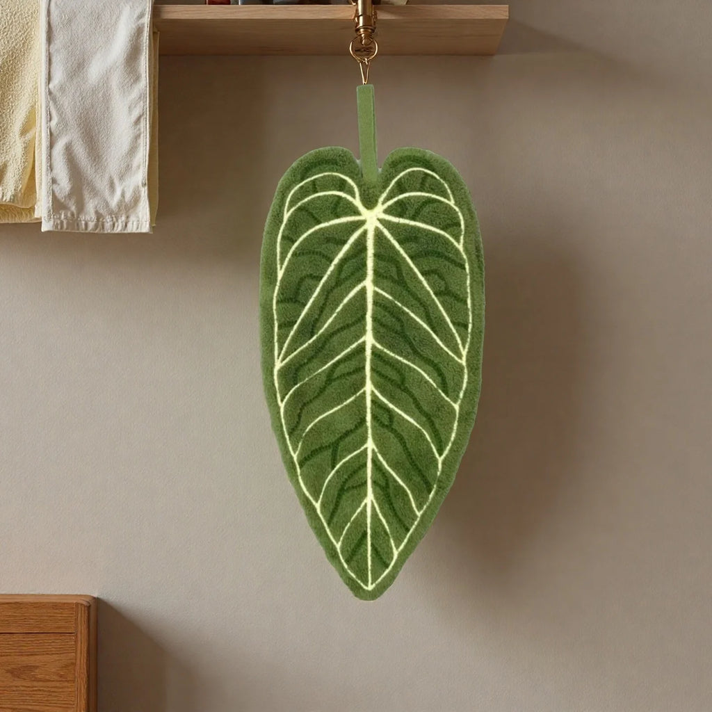 Plant Towels Ultra-Absorbent Quick-Dry Bathroom & Kitchen Towel - Tropical Leaf Design Hand/Thumb Towel with Hanging Loop